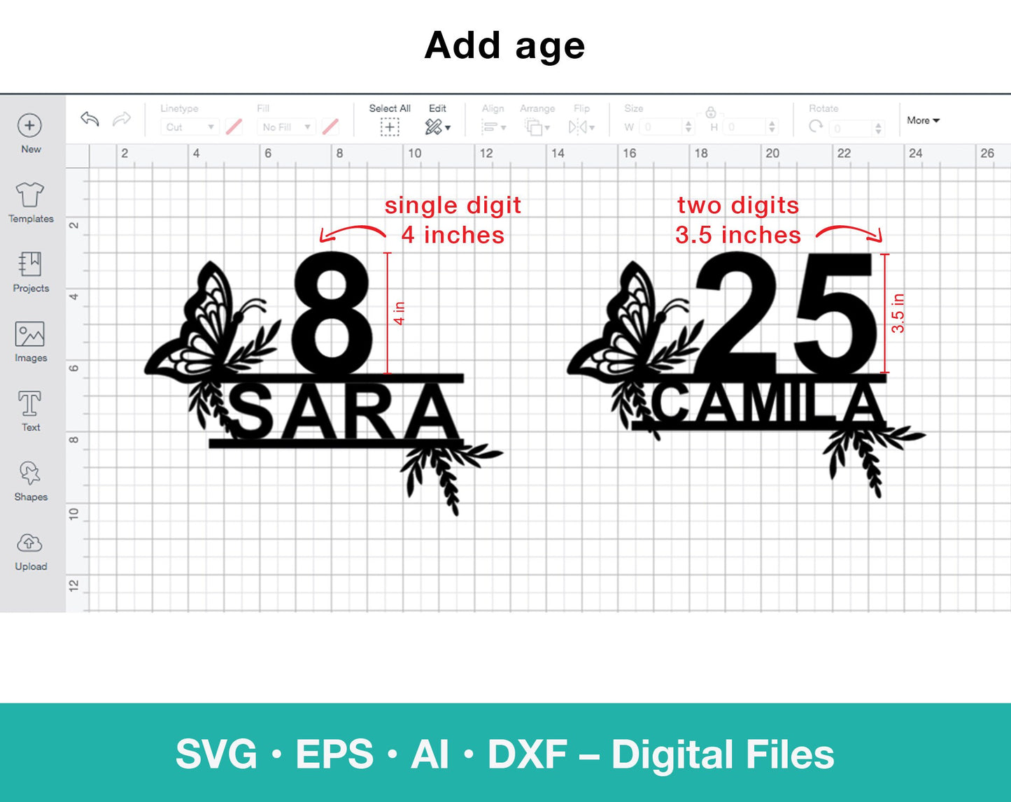 Birthday Butterfly Cake Topper SVG
