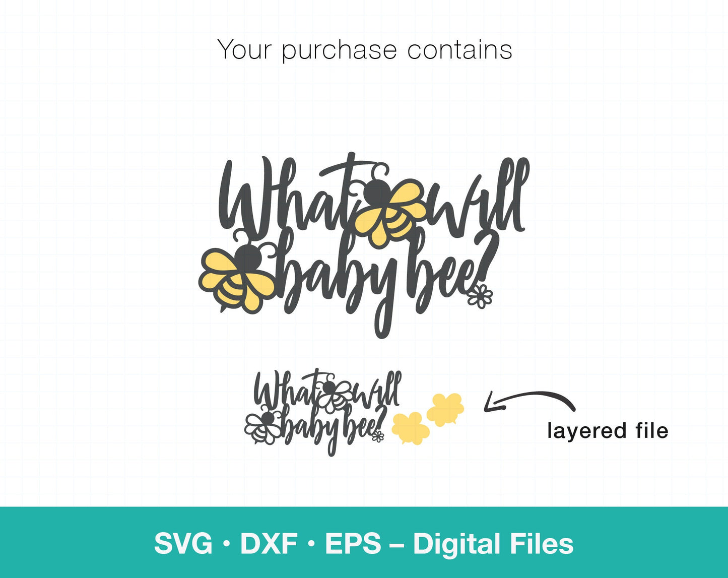 What will Baby Bee Gender Reveal SVG