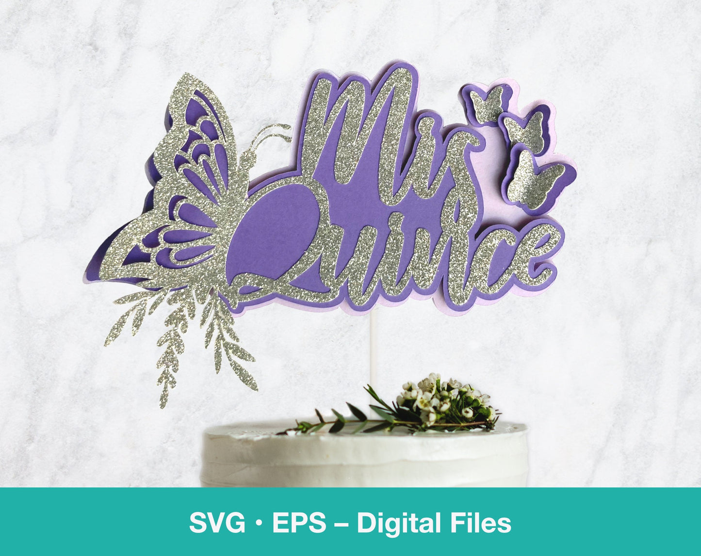 Mis Quince birthday 3D layered SVG Cake Topper
