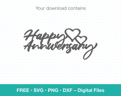 happy anniversary svg dxf files