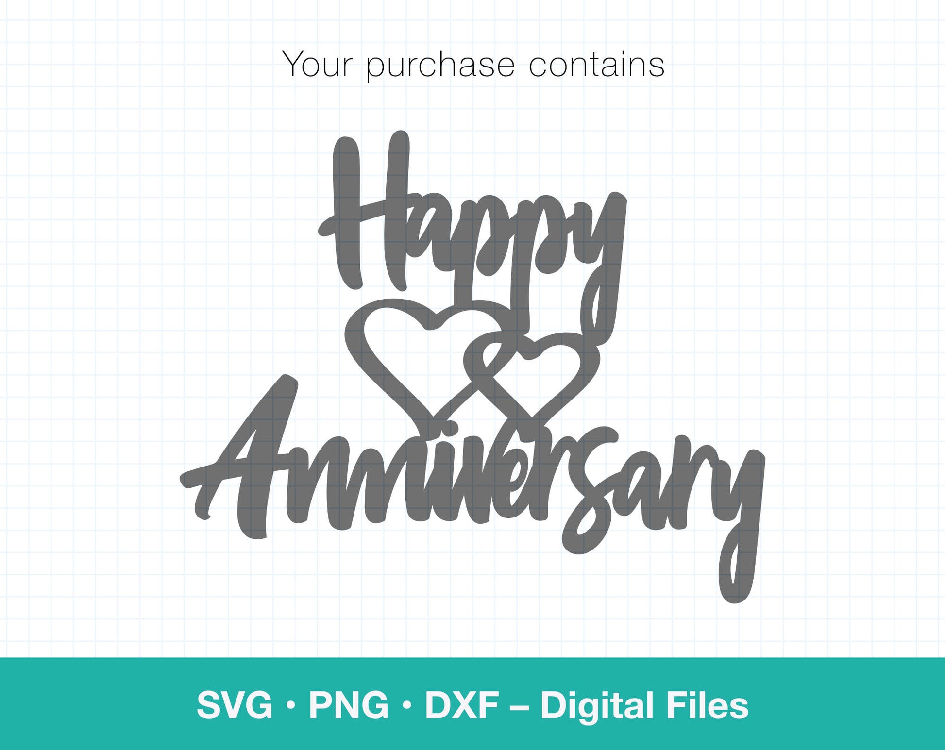 happy anniversary svg dxf file