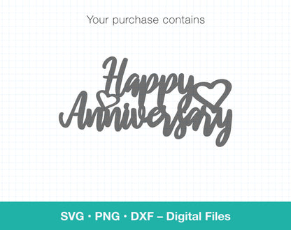 happy anniversary svg dxf digital files