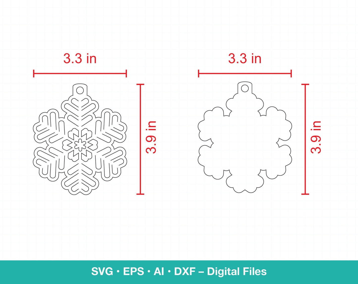 3D Snowflake SVG Christmas Gift Tag