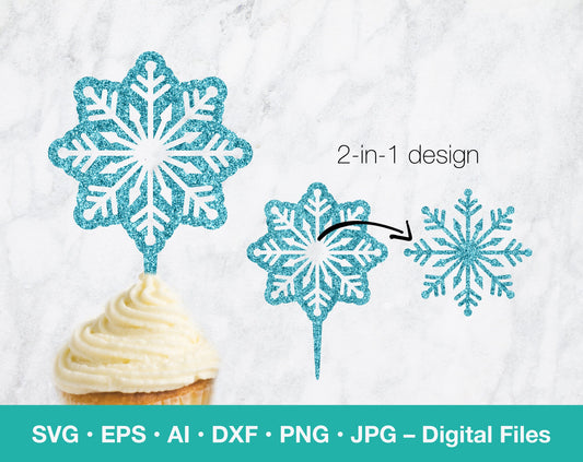 Snowflake Cupcake Topper SVG