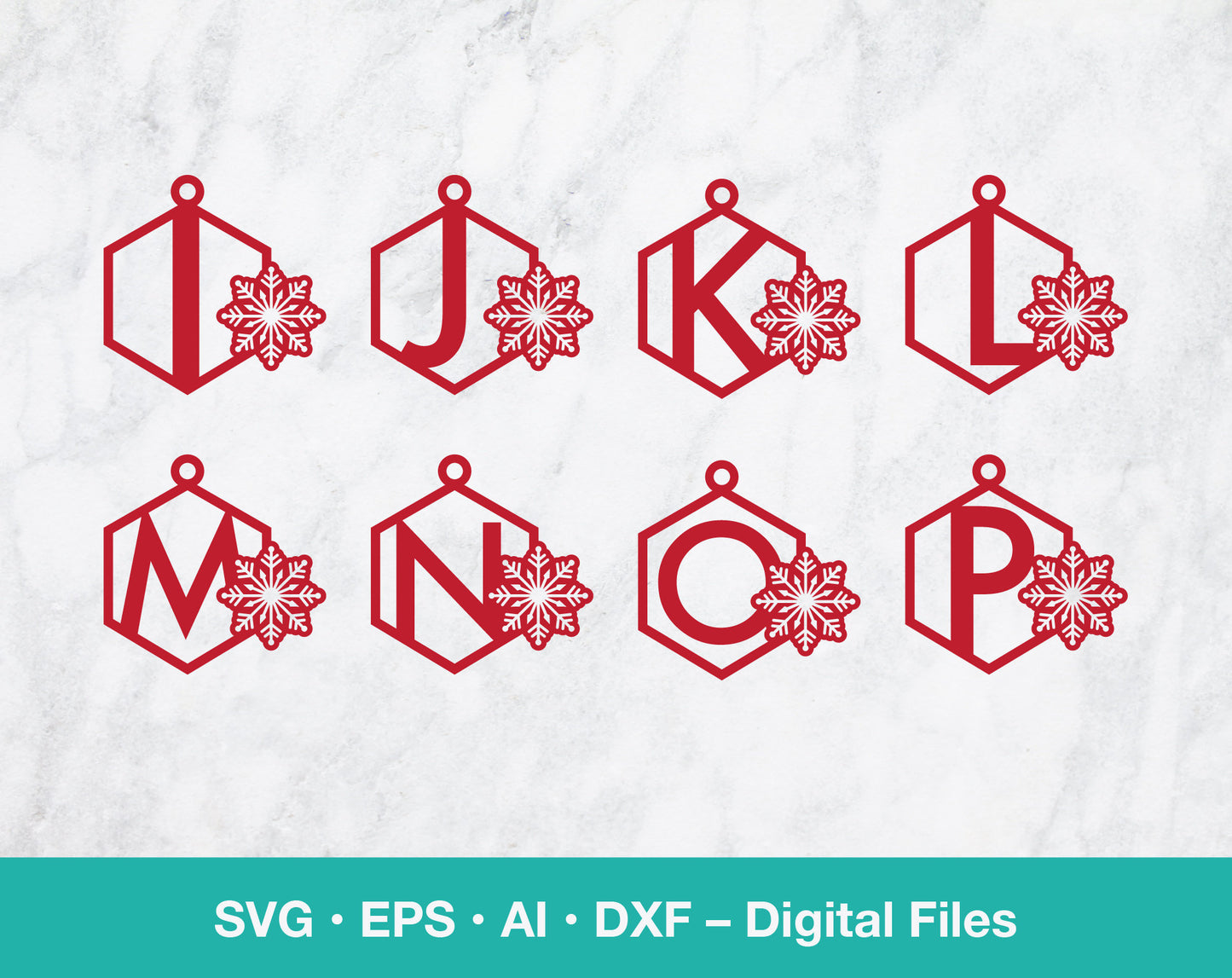 Christmas gift tag alphabet SVG