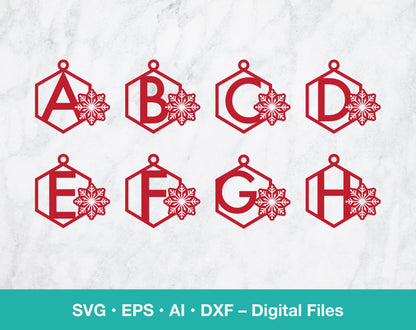 Christmas gift tag alphabet SVG