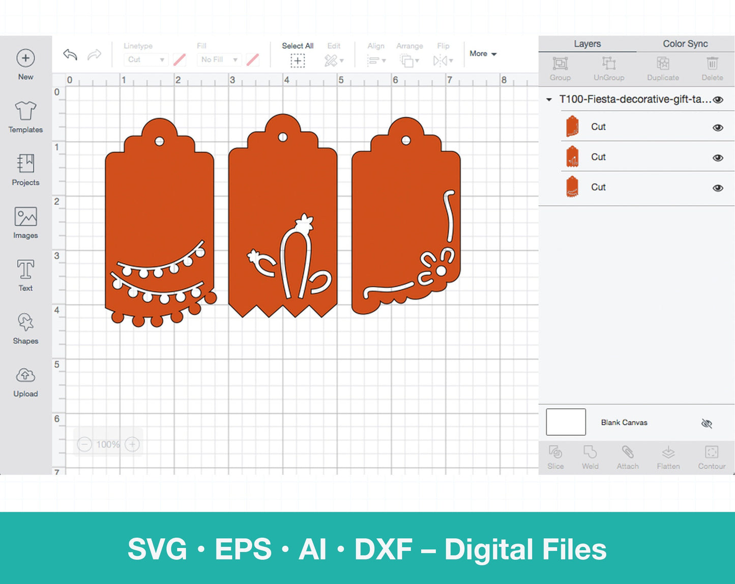 Cactus gift tag SVG