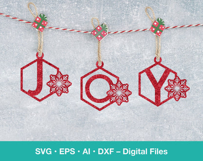 Christmas gift tag alphabet SVG