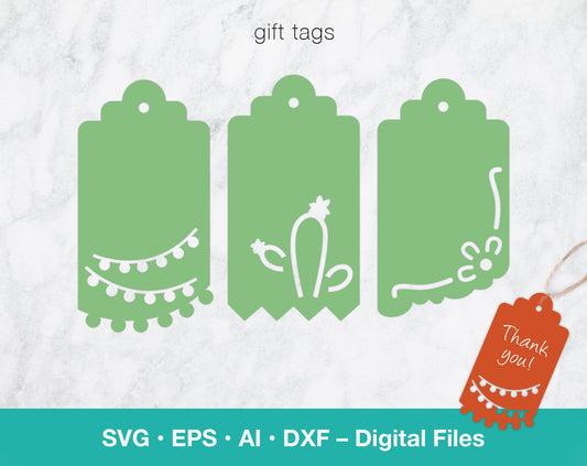 Cactus gift tag SVG