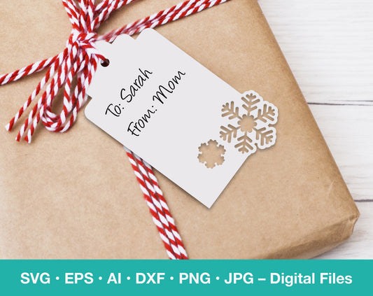 Snowflake Christmas Gift Tag SVG