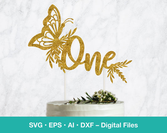 Butterfly One SVG Cake Topper