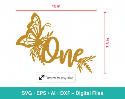 Butterfly One SVG Cake Topper