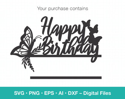 Happy Birthday Butterfly Personalized SVG