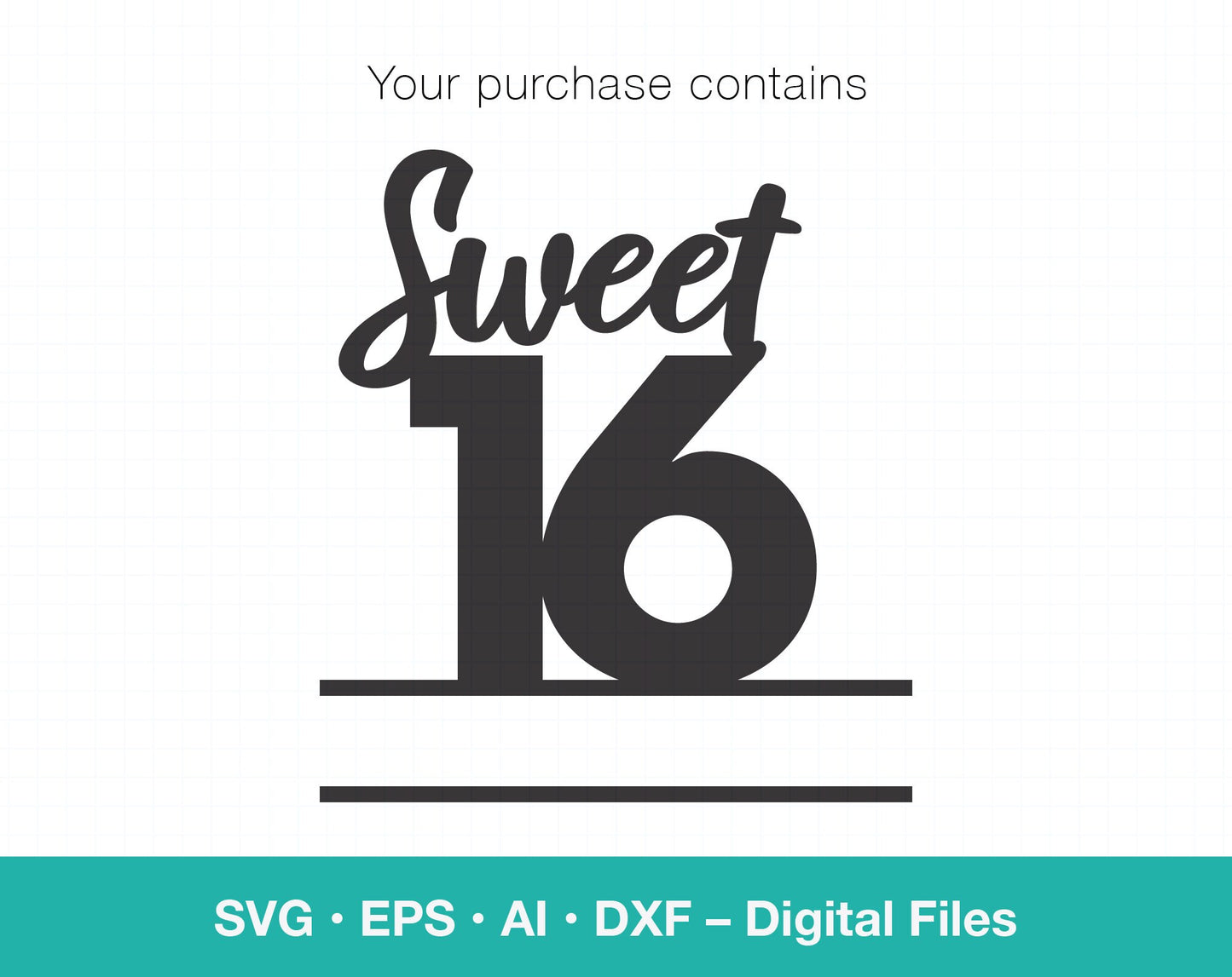 Sweet 16 Personalized SVG