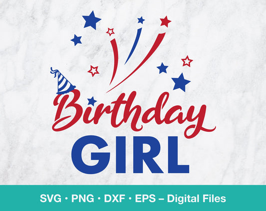 Fourth of July Girl Birthday SVG