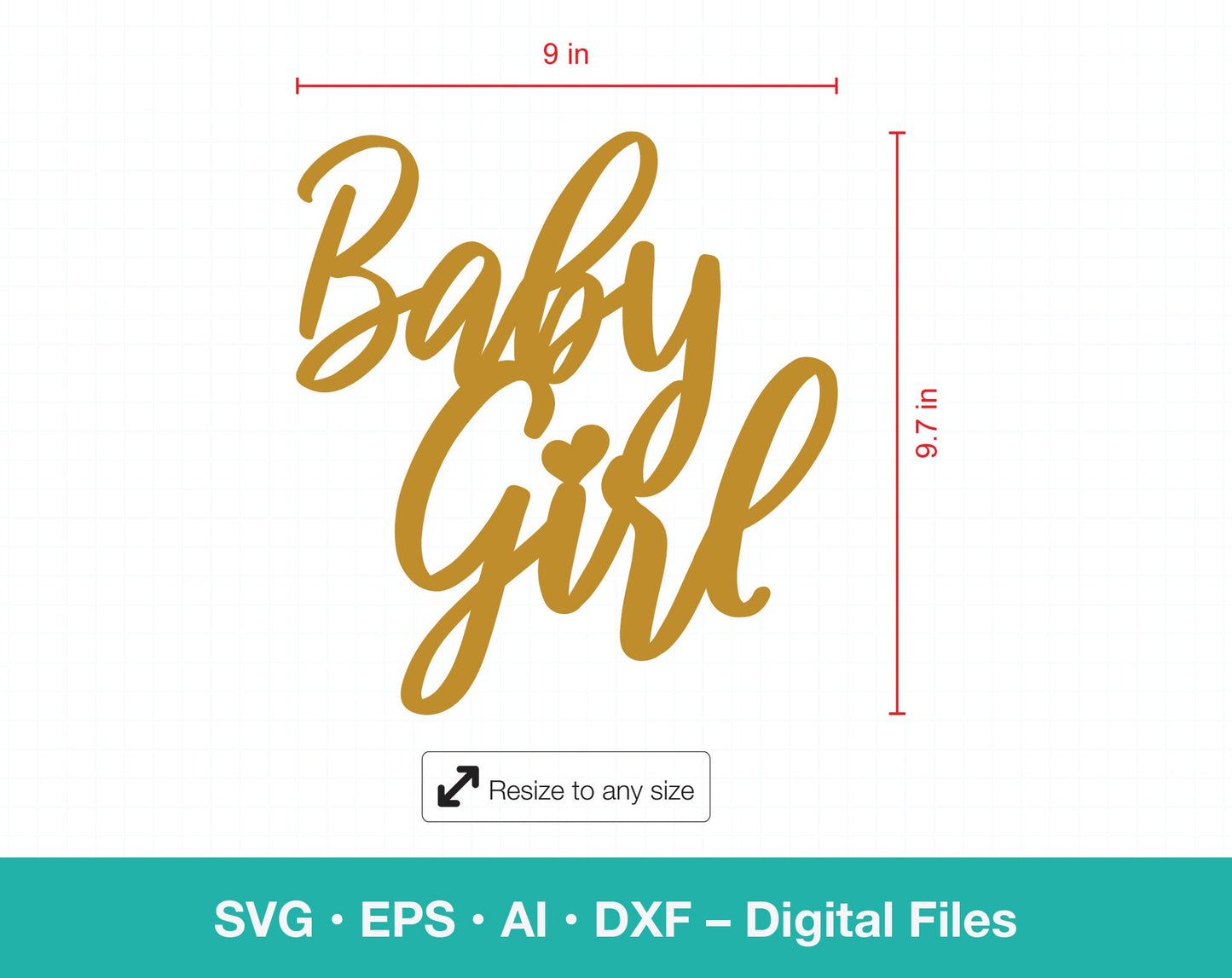 Baby Girl Cake Topper SVG