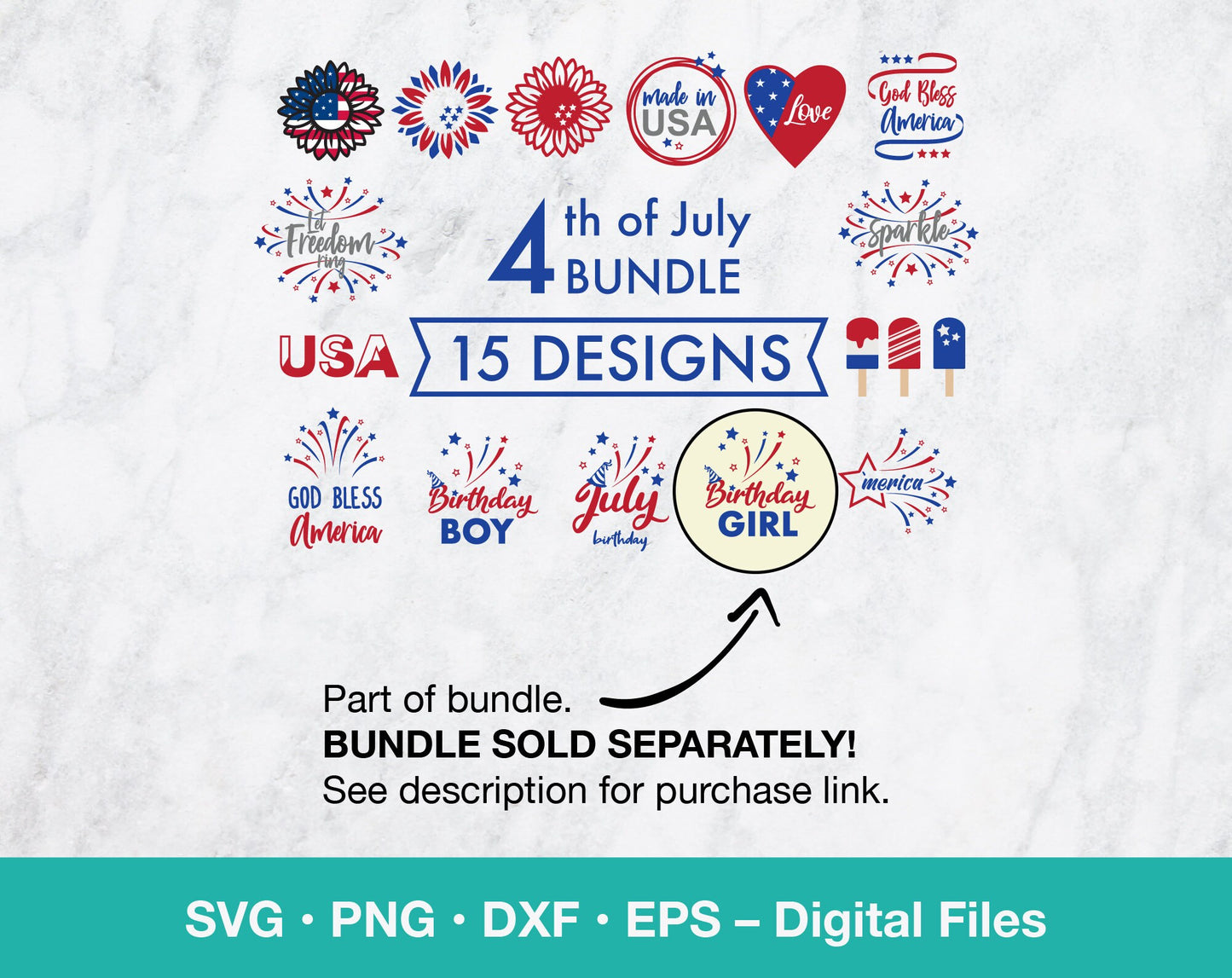 Fourth of July Girl Birthday SVG