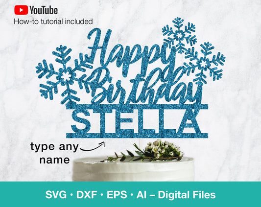 Winter Happy Birthday Personalized SVG