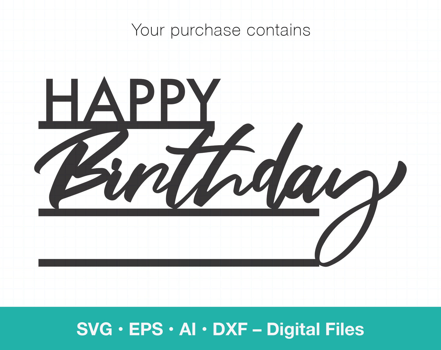 Happy Birthday script Personalized SVG