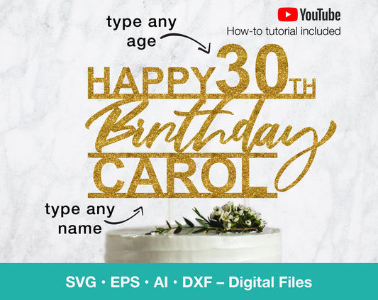 Happy Birthday Personalized SVG