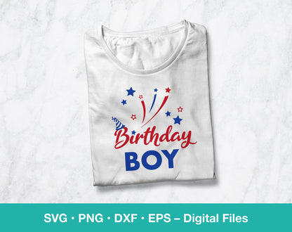 Patriotic July Boy Birthday SVG