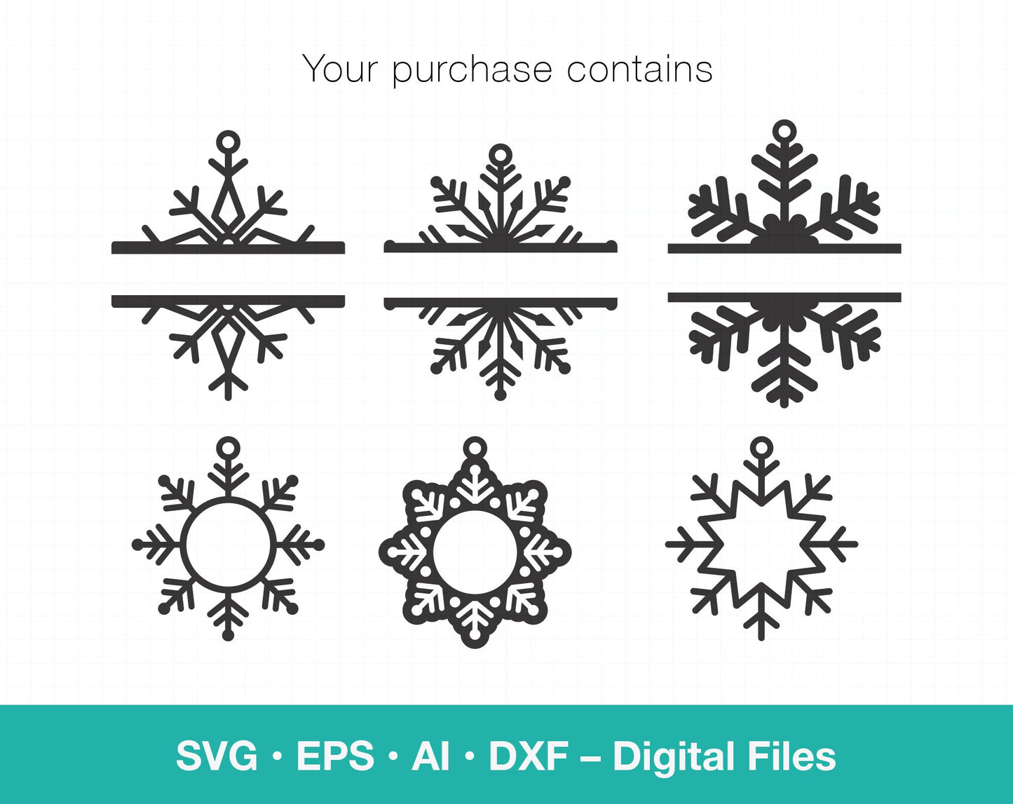 Snowflake Ornament Gift Tag Bundle SVG