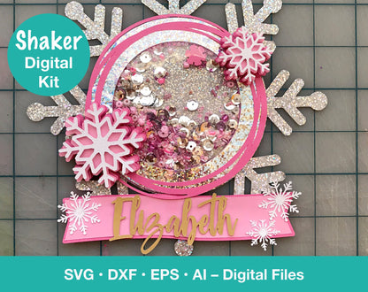 Shaker Layered Cake Topper Snowflake SVG