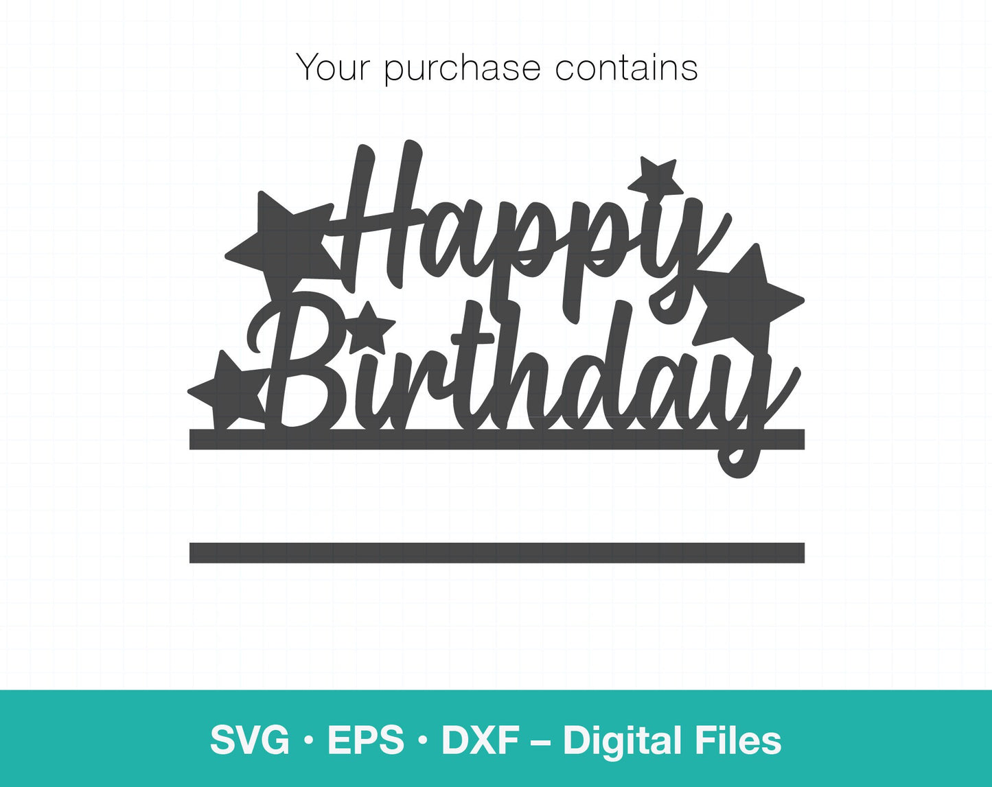 Happy Birthday Personalized with stars SVG