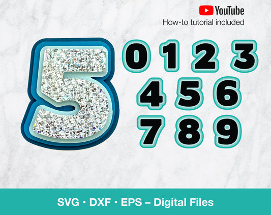 Layered SVG numbers 0 to 9