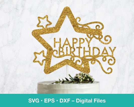 Happy Birthday Star SVG
