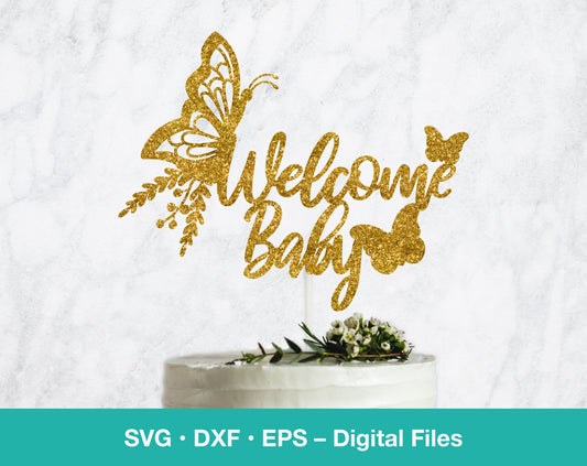 Welcome Baby Butterfly SVG