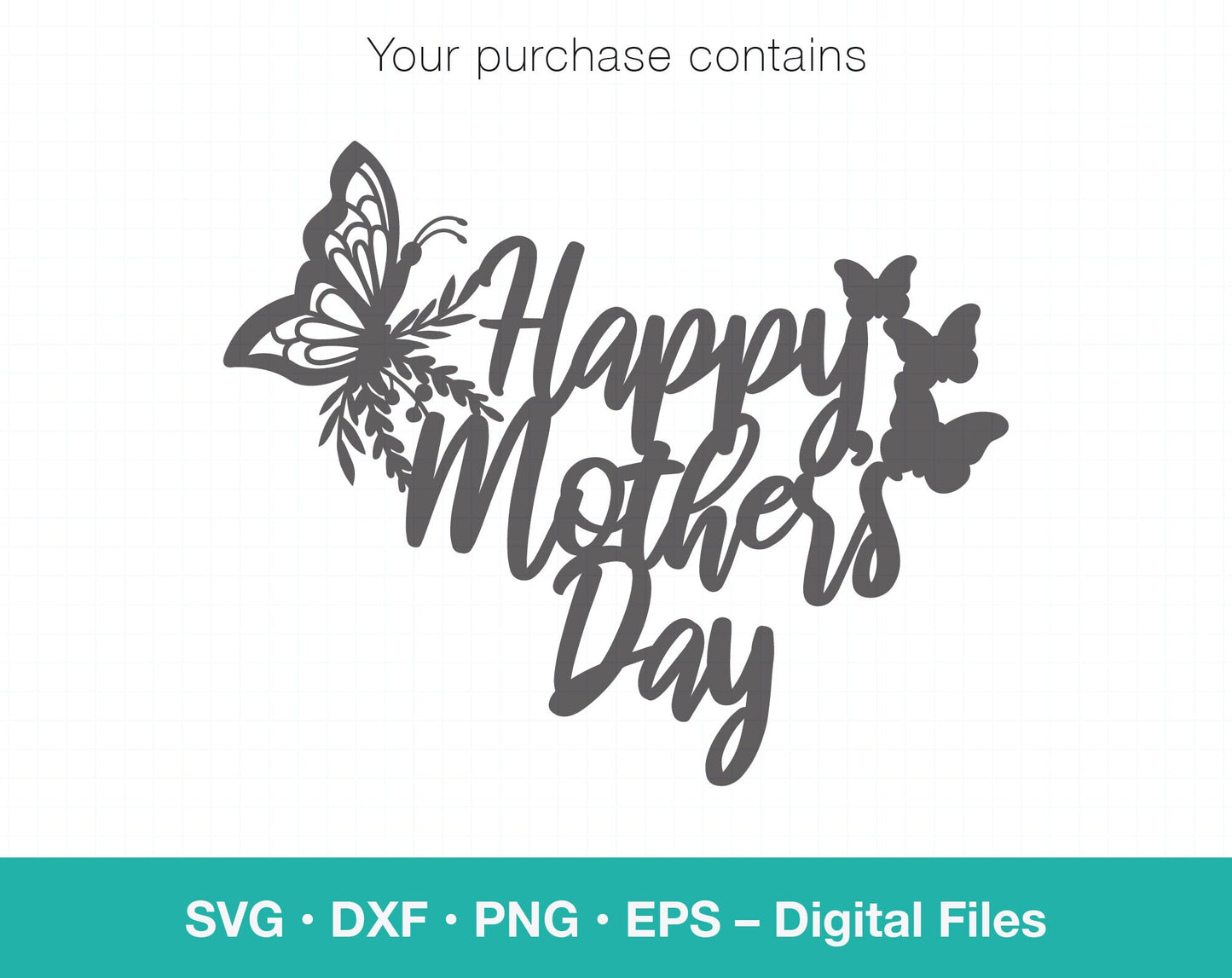 Butterfly Happy Mothers Day SVG cake topper