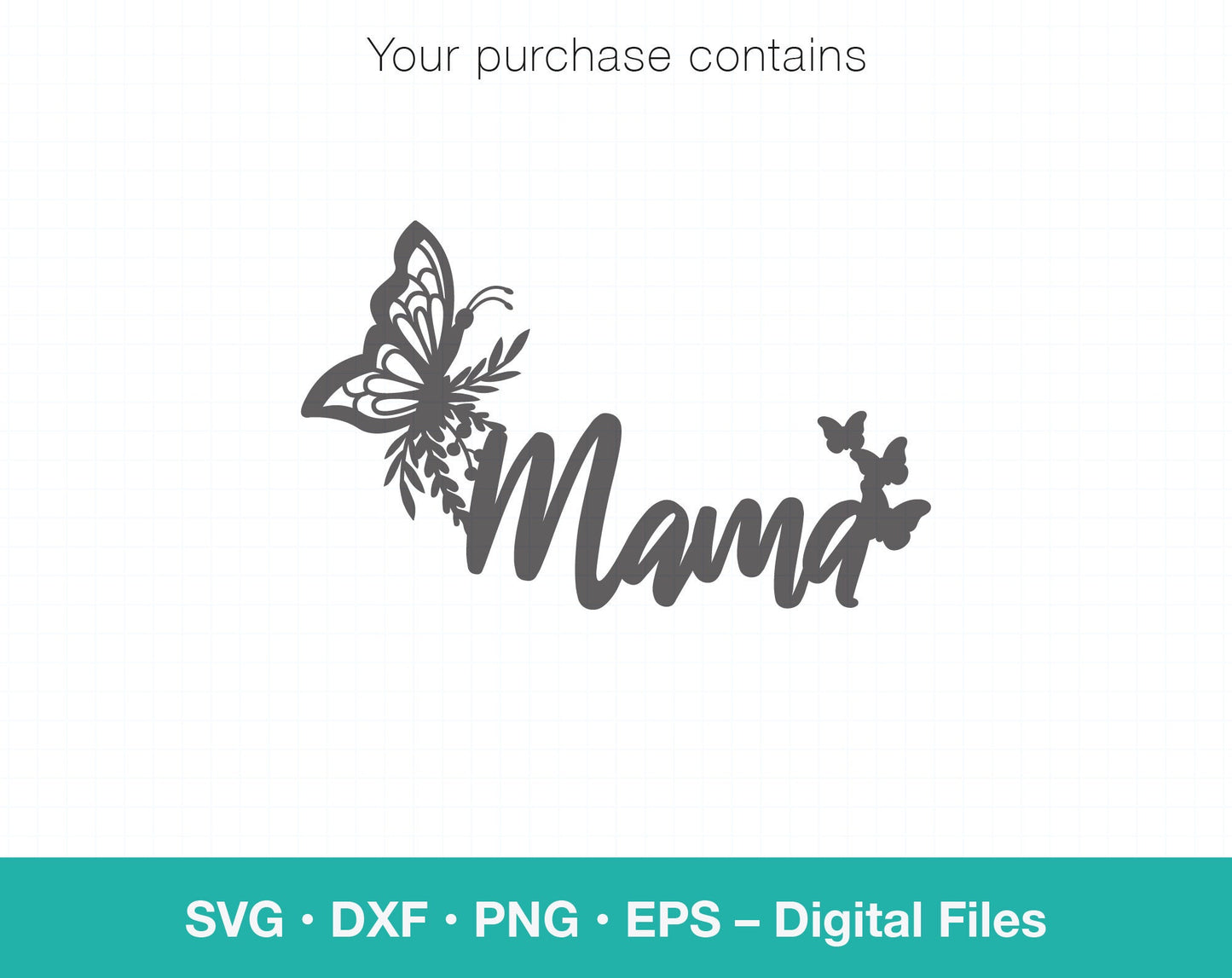 Mama Butterfly SVG cake topper