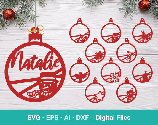 Christmas ornament gift tag SVG