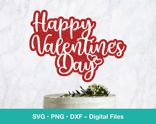 Happy Valentines Day Cake Topper SVG