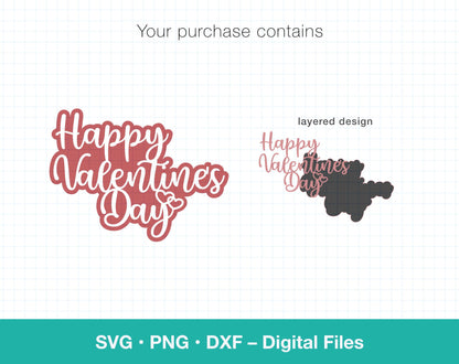 Happy Valentines Day Cake Topper SVG